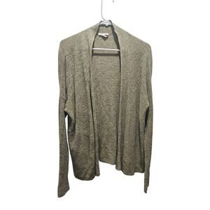 Eileen Fisher 100% Organic Cotton Open Front Cardigan Womens Size M Green